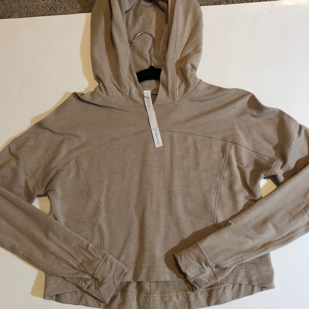 Lululemon Tan Cropped Hooded Sweatshirt Size 6